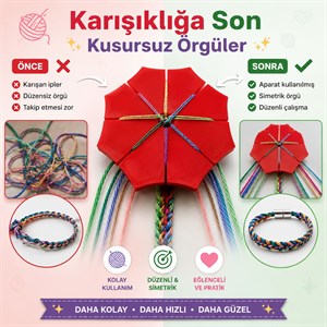 Kumihimo Örgü Aparatı – Düzenli, Simetrik ve Eğlenceli Tasarımlar