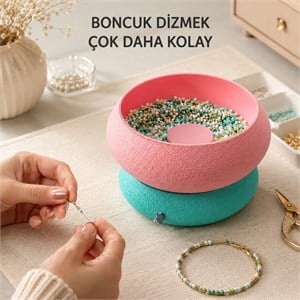 Lumera Pro – Ayarlanabilir Hız Kontrollü Büyük Hazneli Boncuk Dizme Makinesi (Elektrikli)