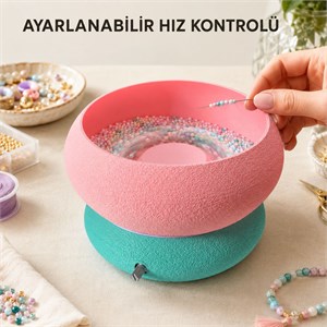 Lumera Pro – Ayarlanabilir Hız Kontrollü Büyük Hazneli Boncuk Dizme Makinesi (Elektrikli)
