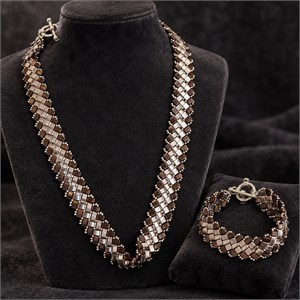 Metalik Mozaik – Tila Boncuk Kolye & Bileklik Seti