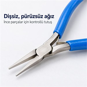 Mikro Düz Dişsiz Çelik Pense