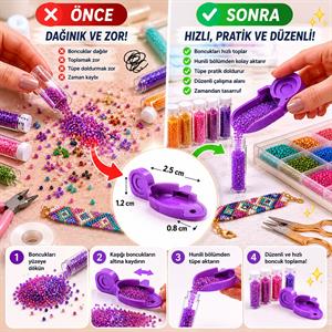 Mini Boncuk Toplama Kaşığı - Çift Fonksiyonlu