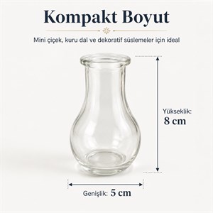 Mini - Dekoratif Cam Vazo 8x5 cm