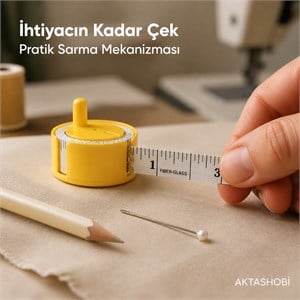 Mini Terzi Metresi + Özel Çevirerek Sarma Kabı