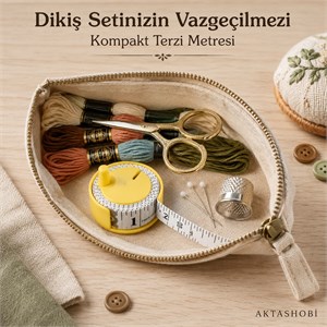 Mini Terzi Metresi + Özel Çevirerek Sarma Kabı