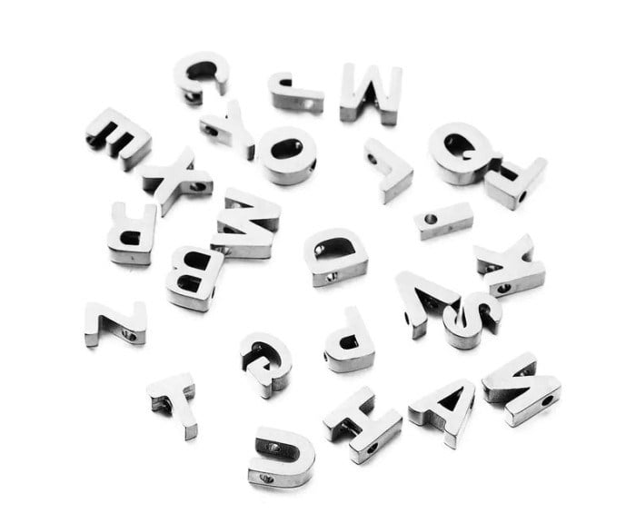 Minimal Kolye & Bileklik Arası Gümüş Harfler 