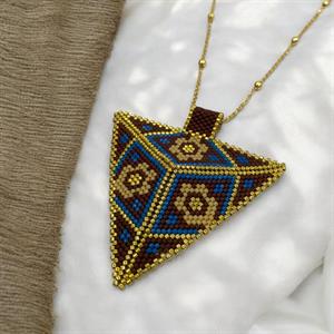 Miyuki Altın Çiçek Muska Kolye