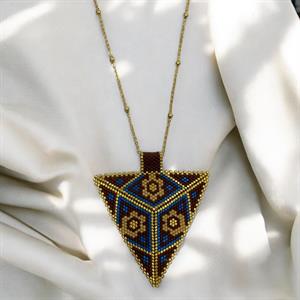 Miyuki Altın Çiçek Muska Kolye