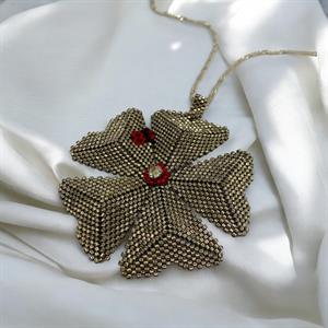 Miyuki Silver Yonca Kolye