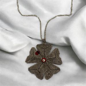 Miyuki Silver Yonca Kolye