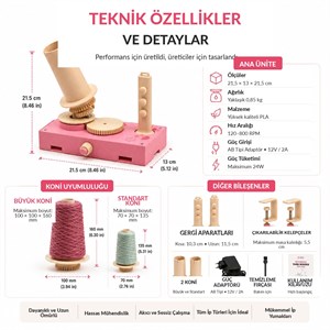 Motorlu Automatic İp Sarma Makinesi V3 - Profesyonel İplik Sarıcı Seti