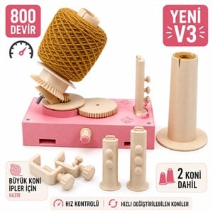 Motorlu Automatic İp Sarma Makinesi V3 - Profesyonel İplik Sarıcı Seti