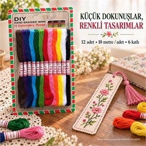 Muline İp - Kanaviçe İp Seti 12 Adet Çile