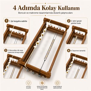 ORJ. Mega Macrome ve Boncuk - Bead Loom Tezgah LM4