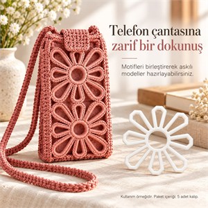 Papatya Motif Kalıbı – 8 × 8 cm | 5 Adet