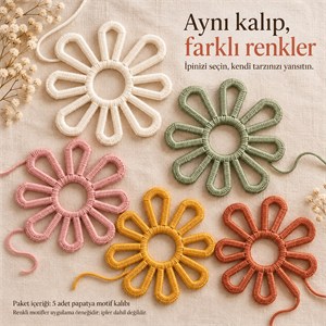 Papatya Motif Kalıbı – 8 × 8 cm | 5 Adet