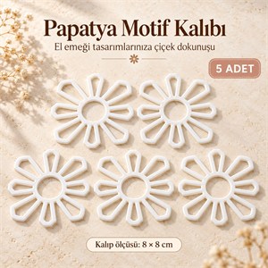 Papatya Motif Kalıbı – 8 × 8 cm | 5 Adet