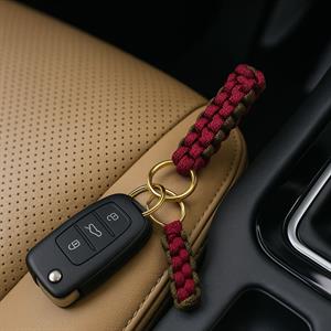 Paracord Outdoor Makrome Anahtarlık, Çanta Askılığı Alacalı