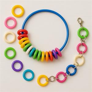 Plastik Renkli Halka Modeller 15 MM - 10 ADET Paket