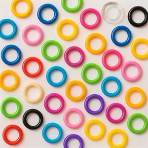 Plastik Renkli Halka Modeller 15 MM - 10 ADET Paket