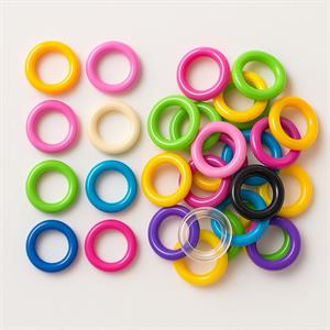 Plastik Renkli Halka Modeller 15 MM - 10 ADET Paket