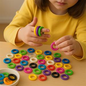 Plastik Renkli Halka Modeller 15 MM - 10 ADET Paket