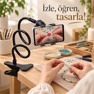 Power Master PM-14675 Mandallı Oynar Başlıklı Akrobat Telefon Tutucu