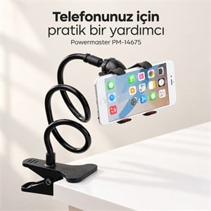 Power Master PM-14675 Mandallı Oynar Başlıklı Akrobat Telefon Tutucu