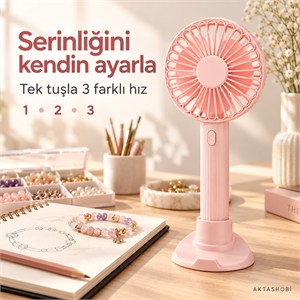 Power Master PM-25083 Telefon Standlı Şarjlı El ve Masaüstü Vantilatörü