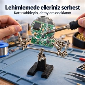 Power Master PM-32915 Mercekli Üçüncü El Lehim ve Montaj Standı