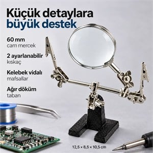 Power Master PM-32915 Mercekli Üçüncü El Lehim ve Montaj Standı