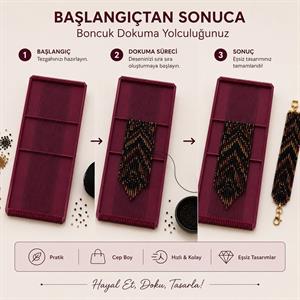 Pratik Çanta Boy Boncuk Dokuma Tezgahı - Her Yerde Boncuk İşi