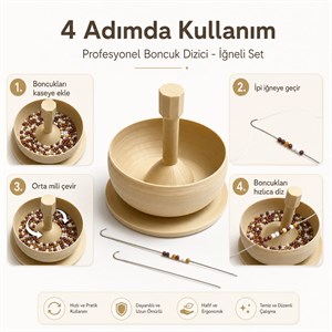 Profesyonel Boncuk Dizici - İğneli Set