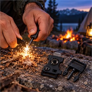 Pusulalı Outdoor Paracord Bileklik Tokası