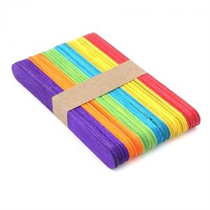 Renkli Ahşap, 50li Dil Çubuğu - 12 CM