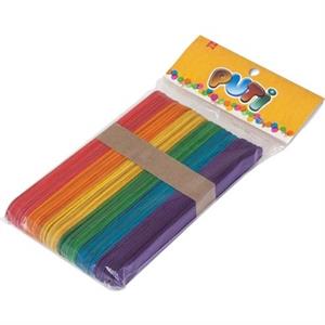 Renkli Ahşap, 50li Dil Çubuğu - 12 CM