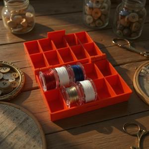 Renkli Boncuk, Masura ve Takı İpleri – Düzenli Saklama Kutusu 7x9 CM