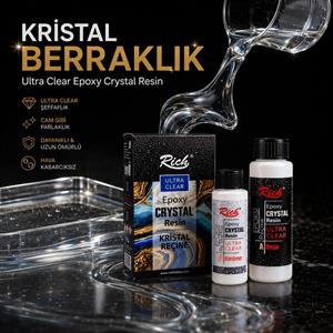 Rich Büyük Boy Epoksi Kristal Reçine - Şeffaf - 500 + 250 cc Set