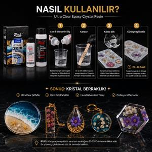 Rich Büyük Boy Epoksi Kristal Reçine - Şeffaf - 500 + 250 cc Set