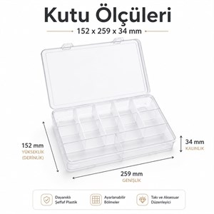 Şeffaf 12 Bölmeli Organizer 