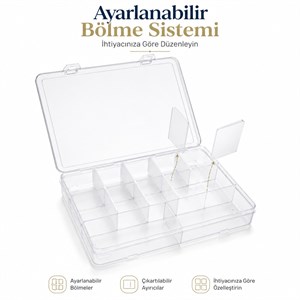 Şeffaf 12 Bölmeli Organizer 