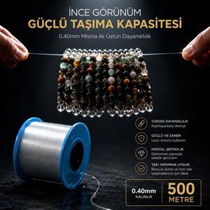 Şeffaf Misina 0.40 Çanta ve Takı Tasarımı – 500 Metre