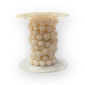 Sıralı Pembe Çiçek Desen Metrelik İnci