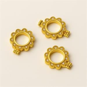 Taşlı Papatya - Çeyrek Altın Bileklik Model