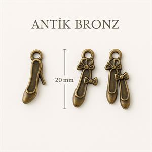 Vintage Antik Çiçekli Papuç Sallantı