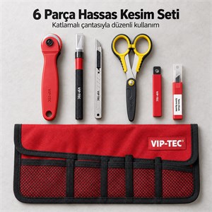 VIP-TEC 6 Parça Hassas Kesim Seti – Katlamalı Çantalı
