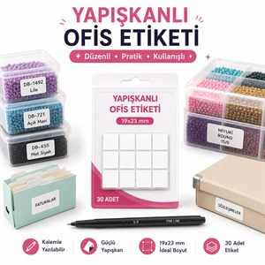 Yapışkanlı Ofis Etiketi – 19x23 mm | 300 Adet
