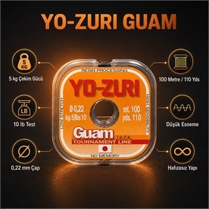 YO-ZURI Guam Şeffaf Misina – 0,22 mm Çok Kuvvetli