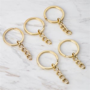 Zincirli Anahtarlık Kaplama MAT GOLD / 3 ADET Paket