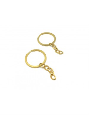 Zincirli Anahtarlık Kaplama MAT GOLD / 3 ADET Paket